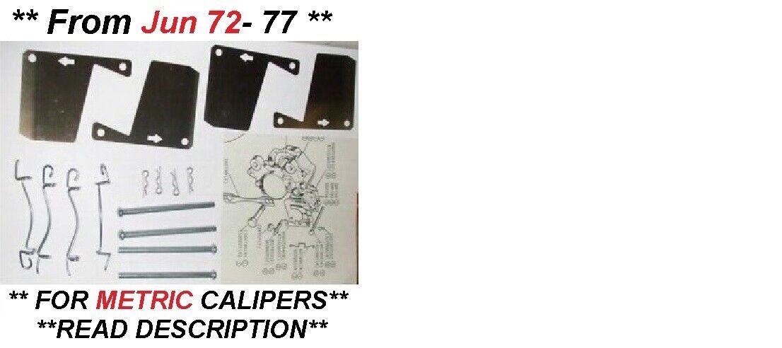 FRONT BRAKE PAD FITTING KIT - PINS & SHIMS (Rover P6) (2000 & 2200) (**METRIC**) (**From Jun 72- 77**) 